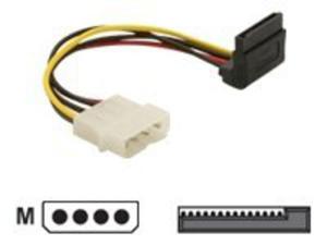 DELOCK 60121 Delock kabel SATA zasilajcy MOLEX (M)->SATA (F) metalowy zatrzask, ktowy, 15cm - 2874562379