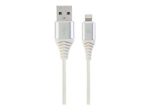 GEMBIRD CC-USB2B-AMLM-1M-BW2 Gembird Kabel Premium USB 2.0 do 8-pin (metalowe wtyki,oplot) 1m, srebrny/biay - 2874846529