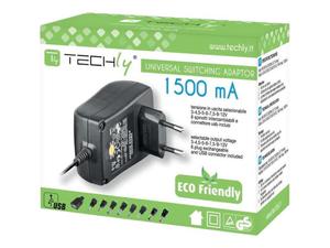 TECHLY 301948 Techly Uniwersalny zasilacz sieciowy 3-12V 1.5A 18W z 9 wymiennymi kocwkami - 2874846603