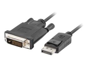 LANBERG CA-DPDV-10CU-0010-BK Lanberg kabel Displayport(M) V1.2->DVI-D(M)(24+1) 1m Czarny DUAL LINK - 2874959905