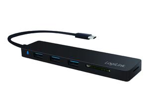 LOGILINK UA0312 LOGILINK- Hub USB-C 3.1, 3-portowy, z czytnikiem kart, Ultra Slim, czarny - 2875275613