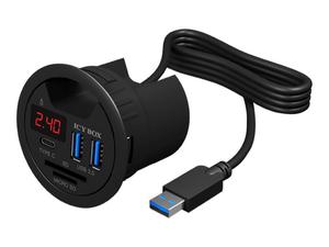 ICYBOX IB-Hub1404 IcyBox Hub do Biurka 3x USB 3.0 (1x Type-C), czytnik kart SD/MicroSD, LED - 2875033703