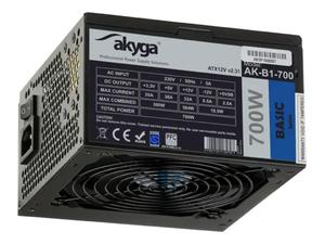 AKYGA Zasilacz ATX 700W AK-B1-700BE BLACK EDITION P4+4 PCI-E 6 pin i 6+2 pin 5x SATA PPFC FAN 12cm - 2875156287