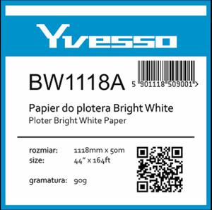 Papier w roli do plotera Yvesso BrightWhite 1118x50m 90g BW1118A ( 1118x50 90g ) - 2824484275