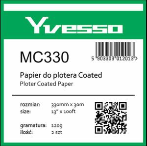 Papier powlekany w roli do plotera Yvesso Medium Coated 330x30m 120g MC330 - 2824488198