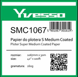 Papier powlekany w roli do plotera Yvesso Super Medium Coated 1067x30m 160g SMC1067 - 2824673885