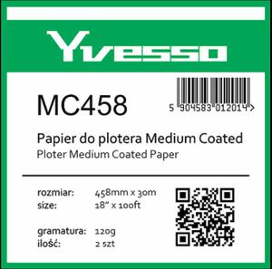 Papier powlekany w roli do plotera Yvesso Medium Coated 458x30m 120g MC458 - 2824485038