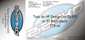 Tusz zamiennik Yvesso nr 91 do HP Designjet Z6100 775 ml Matt Black C9464A - 2824485238