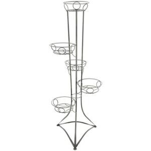 KWIETNIK METALOWY NA KWIATY 123 cm (5 donic) SREBRNY - 2875869012