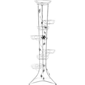 KWIETNIK METALOWY NA KWIATY 150 cm (7 donic, z kwiatem) SREBRNY - 2874246859