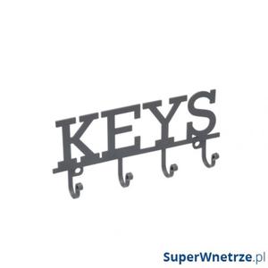 Wieszak na klucze KEYS - 4 haczyki Kitchen Craft Living Nostalgia szary - 2855824297