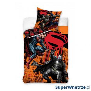 Pociel 160x200 Carbotex Batman i Superman Pojedynek pomaraczowy - 2848508332