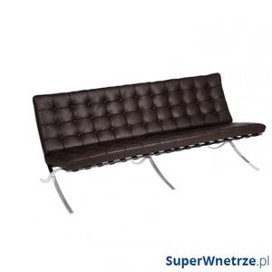 Sofa 3 osobowa 79x79x110cm D2 BA3 brzowa skra TP - 2844548035