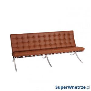 Sofa 3 osobowa 79x79x180cm D2 BA3 jasny brz skra TP - 2844548033