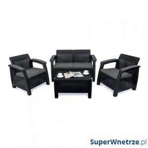 Zestaw mebli ogrodowych 75x70x79cm CORFU SET antracyt/szary - 2849808523