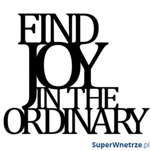 Napis 3D na cian 3D 48x58 cm DekoSign FIND JOY IN THE ORDINARY czarny - 2856693692