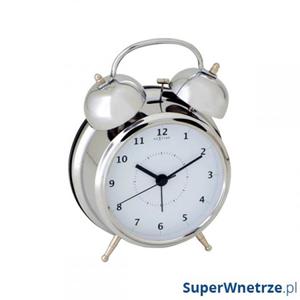 Budzik 20 cm NEXTIME Wake up silver - 2843254473