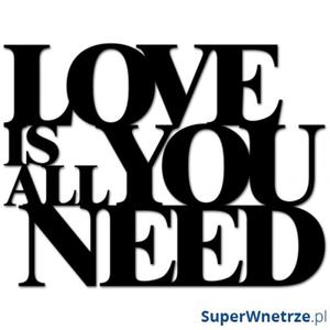 Napis 3D na cian DekoSign LOVE IS ALL YOU NEED czarny - 2843882752