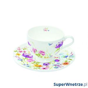 Filianki espresso z talerzykami 2 szt. Nuova R2S Romantic polne kwiaty - 2845862954