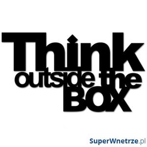 Napis 3D na cian DekoSign THINK OUTSIDE THE BOX czarny - 2825979826