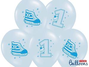 Balon 30cm bkitny Trampek - Number 1 - 1 szt - 2857892913