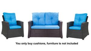 A set of rattan cushions for 4-5 people : Blue - 2867852381