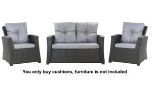 A set of rattan cushions for 4-5 people : Grey - 2867852384