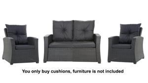 A set of rattan cushions for 4-5 people : Black - 2867852385