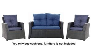 A set of rattan cushions for 4-5 people : Navy blue - 2867852389