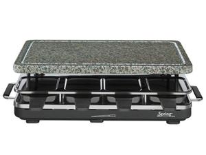 grill elektryczny Raclette 8 z granitow pyt, czarny - SPRING - Czarny - 2824370174