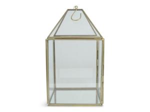 HOME Design :: Lampion szklany, geometryczny Gold 17X17X31 cm (E25696)