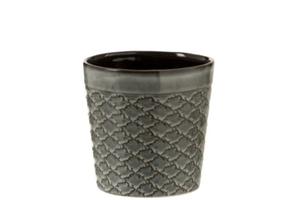 BELGIUM Style :: Doniczka dekoracyjna, osonka Moroccan Grey, ceramika, 16x16,5x16,5 cm (JL3342) - 2860435711