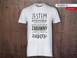 Koszulka biaa Jestem przystojny - 2861462777