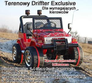 MEGA JEEP DRIFFTER EXCLUSIVE DLA 2 DZIECI, WOLNY START/ LAKIER. MIKKIE SIEDZENIE HP-011 - 2846389968