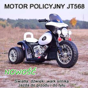 MOTOR POLICYJNY - PIERWSZY MOTOREK DLA DZIECKA, WARK SILNIKA, KLAKSON, WIATA/JT568 - 2861651723