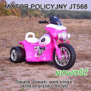 MOTOR POLICYJNY - PIERWSZY MOTOREK DLA DZIECKA, WARK SILNIKA, KLAKSON, WIATA/JT568