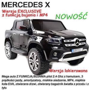 MERCEDES X LICENCJA, - 4X4 , 2x12V PANEL MP4, MIKKIE KOA EVA, MIKKIE SIEDZENIE, LAKIER POLEROWANY, FUNKCJA BUJANIA FULL OPCJA/XMX606 - 2861651772