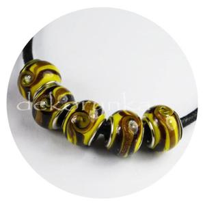 Koralik moduowy LAMPWORK z drobinkami pan534 óto-brzowy