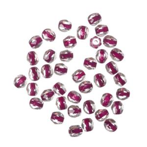 Fire Polish 4mm - koraliki czeskie szlifowane #LC44898 Burgundy Lined Crystal - 2861653221