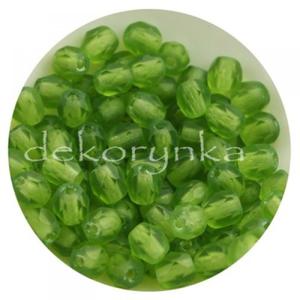 Fire Polish 4mm - koraliki czeskie szlifowane #M50230 Matte Olivine - 2861653222