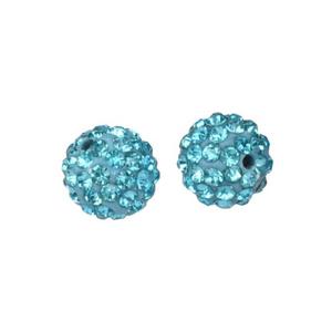 db28 Koralik Kula CYRKONIE Discoball do Shamballa 10mm blue - 2861653569