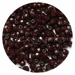 Fire Polish 3mm - koraliki czeskie szlifowane #13510 Opaque Cocoa Brown - 2861653585