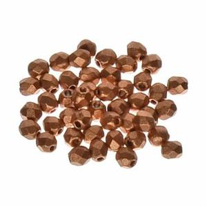 Fire Polish 4mm - koraliki czeskie szlifowane #K0177JT Mat Met Copper - 2861653608