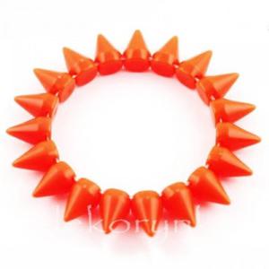 1447 Bransoletka neon KOLCE spike PUNK rock EMO orange - 2861653692