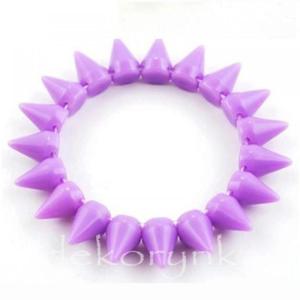 1446 Bransoletka neon KOLCE spike PUNK rock EMO violet