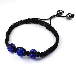 BSH133 Bransoletka Shamballa cyrkonie 3 DISCOBALL Kobalt - 2861653781