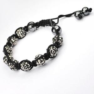 BSH155 Bransoletka Shamballa cyrkonie 9 DISCOBALL Hematyt - 2861653791