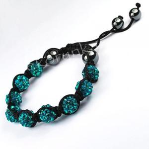 BSH152 Bransoletka Shamballa cyrkonie 9 DISCOBALL Blue - 2861653798