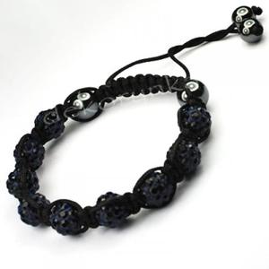 BSH154 Bransoletka Shamballa cyrkonie 9 DISCOBALL Granatowa czer - 2861653799