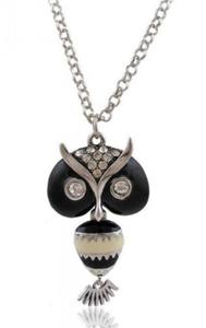 Naszyjnik SOWA OWL Black & White EMALIA - 2861653845